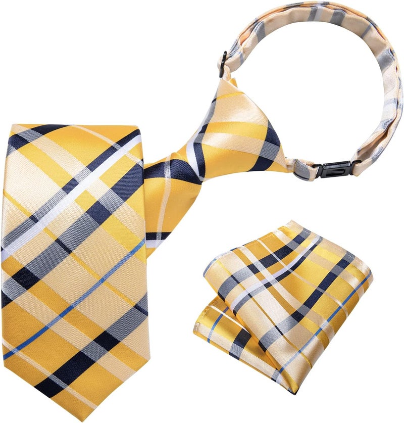 DiBanGu Boys Pre-tied Neckties and Pocket Square Set Adjustable Strap Tie for Kids Wedding Party Graduation School Uniforms - Image 1